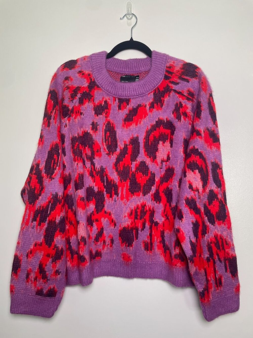ASOS Design Curve Purple Pink Leopard Print Fuzzy US 18 NWOT